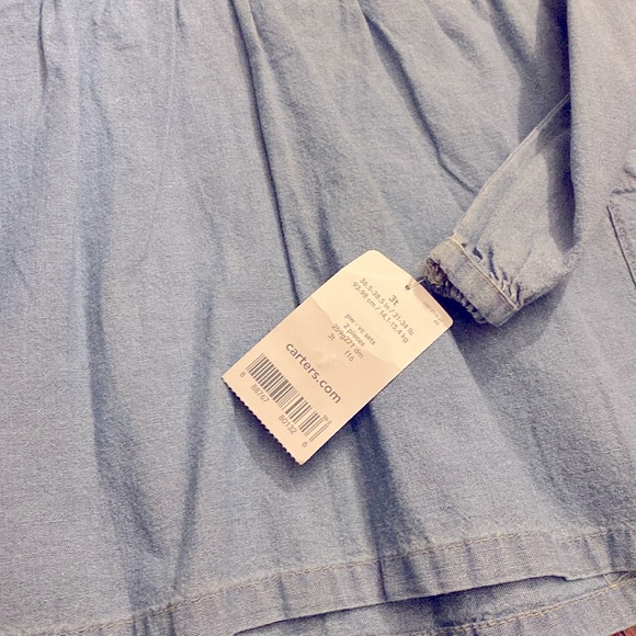 Carters Blue Chambray Shirt Dress Size 4 - Picture 3 of 5